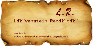 Lövenstein Renátó névjegykártya